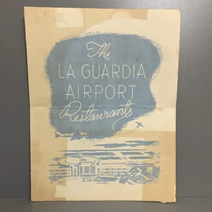 Vintage 1944 MENU LaGUARDIA AIRPORT RESTAURANTS New York NYC WWII war era ration - Picture 1 of 15
