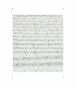 Klemmfix Plissee ohne bohren Weiß sand gemustert Thermo Sonnenschutz ab 40 cm - Bild 1 von 4