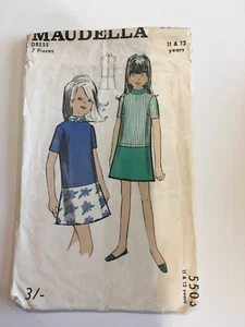 1960’s ORIGINAL MAUDELLA SEWING PATTERN 5503 girl’s dress age 11 & 12 FREE P&P - Picture 1 of 4