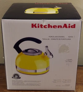 Kitchen Aid KTEN20CBIS 2 Qt Kettle Porcelain Enamel Citrus Sunrise Yellow NOS - Picture 1 of 6