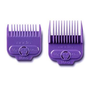 Andis 2pc Magnetic Clipper Guide Comb Set Attachments 66560 Size #1/2 & #1-1/2