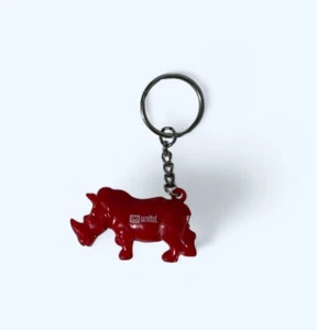 Vintage ECKO Unltd Rhino Keychain Red 2” Free Shipping - Picture 1 of 2