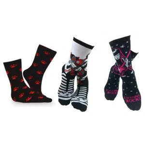 Emily the Strange All-Purpose Soft Cotton Crew Socks - 3 Pair Kids Girls - Picture 1 of 14