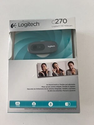 Logitech C270 HD Webcam Black Widescreen New In Box - Image 1 of 4