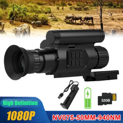 Infrared Monocular Night Vision Device 1920*1080P Hunting Telescope Camera 300M - Image 1 of 4