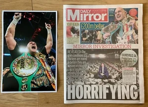 RARE Tyson Fury Deontay Wilder II Boxing Set Newspaper Photograph MIRROR WBC - Picture 1 of 5