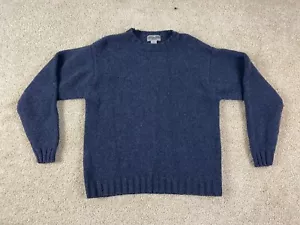 Suéter Pullover Deportivo de Montaña Oriental De Colección Para Hombre Lana Mediana Cuello Redondo Azul - Imagen 1 de 9