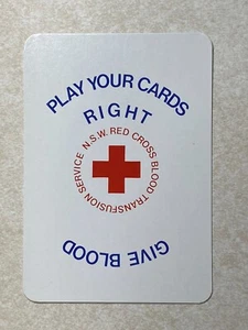 Vintage Give Blood N.S.W. Red Cross Transfusion Single Swap Playing Cards PC551 - Picture 1 of 2