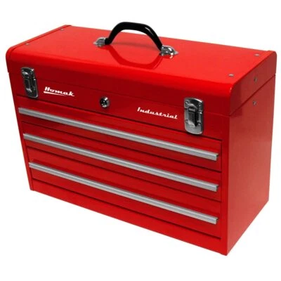 Homak Industrial 20-Inch 3-Drawer Friction Toolbox, Red Powder Coat, RD00203200 - Image 1 of 2