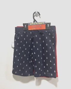 HUNTINGTON BC Boys 2 Pack Shorts Regular Feet Bottom Red/Navy Size 7 1655 - Picture 1 of 2