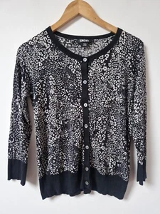 DKNY Casmere & Silk Abstract Thin Knit Cardigan Top Size M - Bild 1 von 5