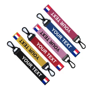 Personalisierter französischer Flagge Schlüsselring Gepäckanhänger Reißverschluss Tasche Kette Frankreich Tag - Bild 1 von 2