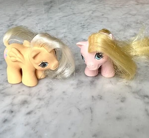 My Little Pony Gemelos Recién Nacidos Dibbles & Nibbles Rosa Naranja Pegaso De Colección G1 80 - Imagen 1 de 8
