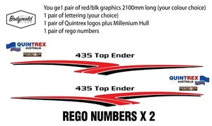 Quintrex 435 Top End graphics (2100mm) bundle incuding rego numbers and logos - Picture 1 of 2