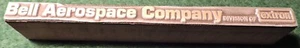 Vintage Bell Aerospace Division of Textron Wood & Metal Printing Block Ink Stamp - Bild 1 von 2