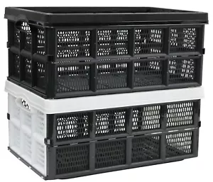 32 Litre Collapsible Crate Collapsible Strong Plastic Boxes Stackable Foldable - Picture 1 of 3