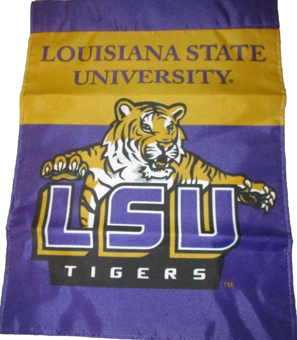 LSU Tigers Holiday Winter Snow Garden Banner Flag – Double Sided, 12.5x18 Inches, Polyester
