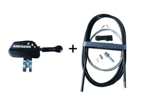 Klickschalter 3-Gang, passend für Sram T3 + Schaltzug komplett, 1.2 x 2,50 m - Bild 1 von 1