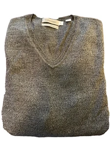 Calvin Klein Charcoal Gray V Neck Sweater Fine Merino Wool Size Med. Lightweight - Picture 1 of 4