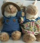 Vintage 1992 Dayton Hudson Petey and Flossie Stuffed Plush Bunnies