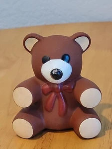 Vtg 1985 Ross Laboratories Squeaker Squeaky Brown Teddy Bear 3" - Picture 1 of 9