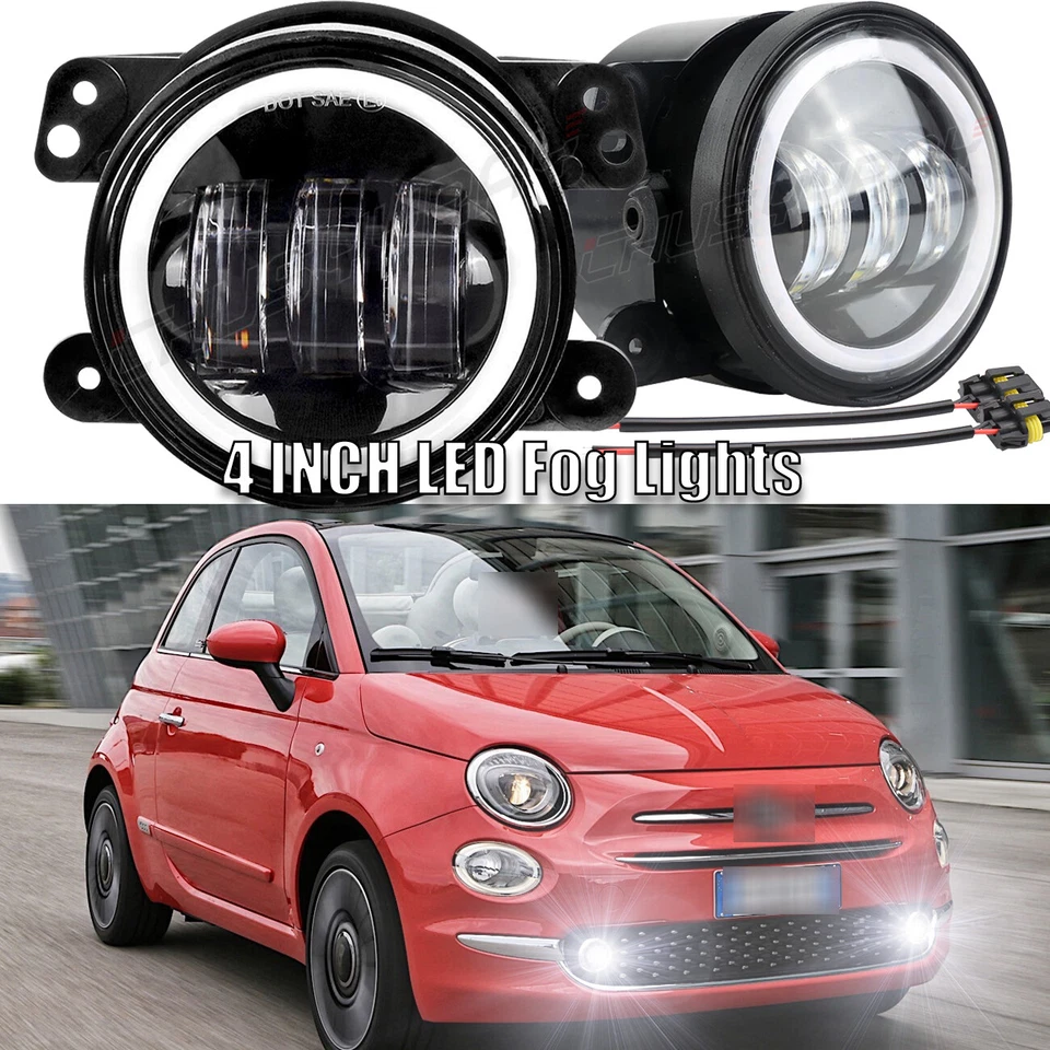 pair Bumper Front Fog Lights Lamps For Fiat 500 2012-2015 Right+Left - Image 1 of 4