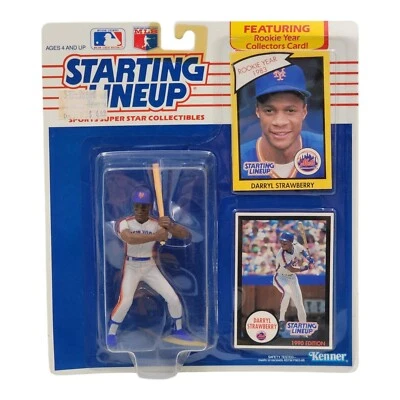 Starting Lineup Darryl Strawberry NY Mets Rookie Year Card & Figure 1990 Edition - Image 1 of 2
