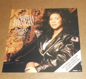 Póster de Aretha Franklin Greatest Hits cuadrado plano de 2 caras 1994 promoción 12x12 R&B - Imagen 1 de 2