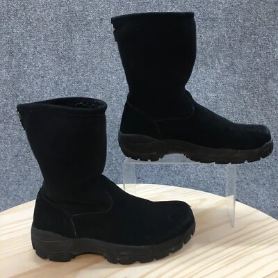 Botas Lands End para mujer 6 B Marinac media pantorrilla invierno nieve 93160 negras gamuza cremallera Foto 1 de 4