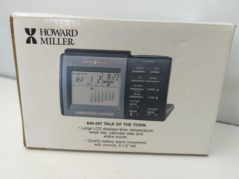 Howard Miller Talking Clock Calendar Alarm Clock Model#645-297 tested great Cover