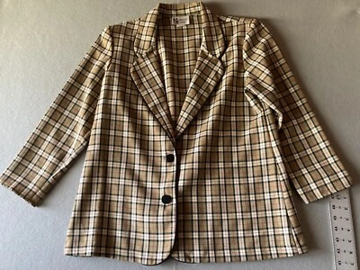 Vintage Maggie Sweet Women’s Jacket Petite Medium Plaid Blazer USA #1992 - Image 1 of 4