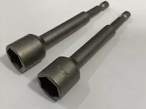 New 9/16" NUT DRIVER w/ Quick Release Hex Shank Lot of 2 FREE SHIPPING - Picture 1 of 8