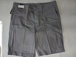 Clearance- Size 44 Tall Roundtree & Yorke Casuals Chino Flat Shorts 11"I Silver - Picture 1 of 10