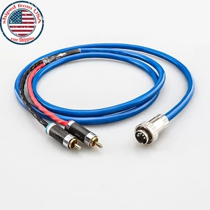 HiFi Audio Output Cable OFC Silver Plated Cord 5 Pin DIN to 2x RCA for Naim Quad - Picture 1 of 10