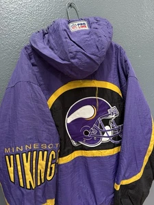 Tampone vintage anni 90 logo atletico Minnesota Vikings NFL DIFETTOSO XL viola - Foto 1 di 10
