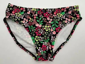 Art Class Swim Bottom Girls L 10-12 Black Pink Yellow Floral Brief Hipster - Picture 1 of 11
