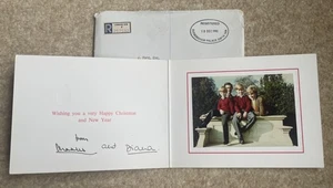 Charles Diana Royal Family Christmas Card Prince Princess Wales 1990 + envelope - Picture 1 of 7
