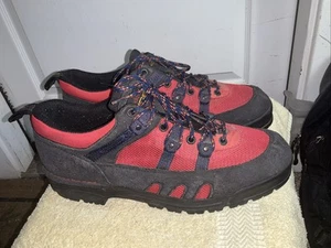 Rockport XCS Hiking Shoes Mens Sz 12 M Vibram Sole Black Red Leather Vintage - Picture 1 of 10