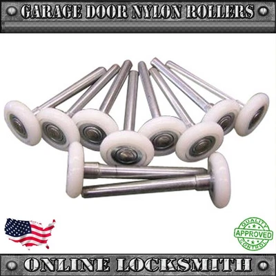 RI-KEY SECURITY Garage Door Rollers 10 Pieces Set Nylon Wheel 4" Heavy Duty with Ball Bearings