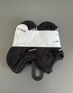 NEW 6 PAIR PACK NIKE KIDS BLACK SOCKS NO SHOW LIGHT WEIGHT MSRP $20.00 XXS 4-5 - Picture 1 of 2