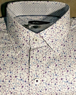 NWT Bugatchi men's L long sleeve button down shirt Fancy Abstract Floral Classic - Image 1 of 4