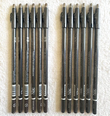 Eye And Lip Liner Waterproof Pencil Black And Dark Brown Color 12 Liners Lot - Image 1 of 4
