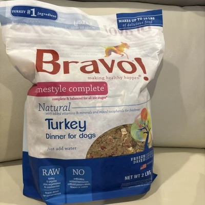 BRAVO! HOMESTYLE COMPLETE ~ TURKEY DINNER OR TOPPER FOR DOGS ~ DOG FOOD 2lb New - Image 1 of 4