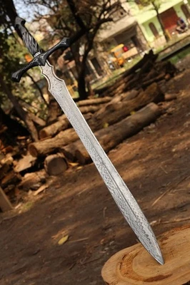Reina de Espadas - Espada vikinga de acero Damasco forjada a mano boda o padrinos de boda Foto 1 de 4