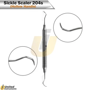 Dental Sickle Scaler #204S Hygiene Posterior Hygiene Curette Double Ended - Picture 1 of 3