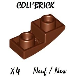 Lego 24201 - 4x slope curved 2x1 inverted - Marron Reddish Brown - NEW NEUF - Imagen 1 de 1