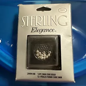 New Sterling Elegance 925 3mm Stardust Cube Beads-12pk - Picture 1 of 1