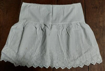 Petticoat Antik Baumwolle Und Spitze Mitte Xxème - Bild 1 von 4