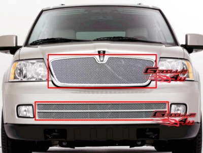 Combo de rejilla de malla inoxidable para Lincoln Navigator 05-06 Foto 1 de 3