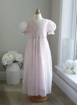 Vintage Strasburg Pink Smocked Girl 7  Dress Spring Wedding Special Occasion - Image 1 of 4
